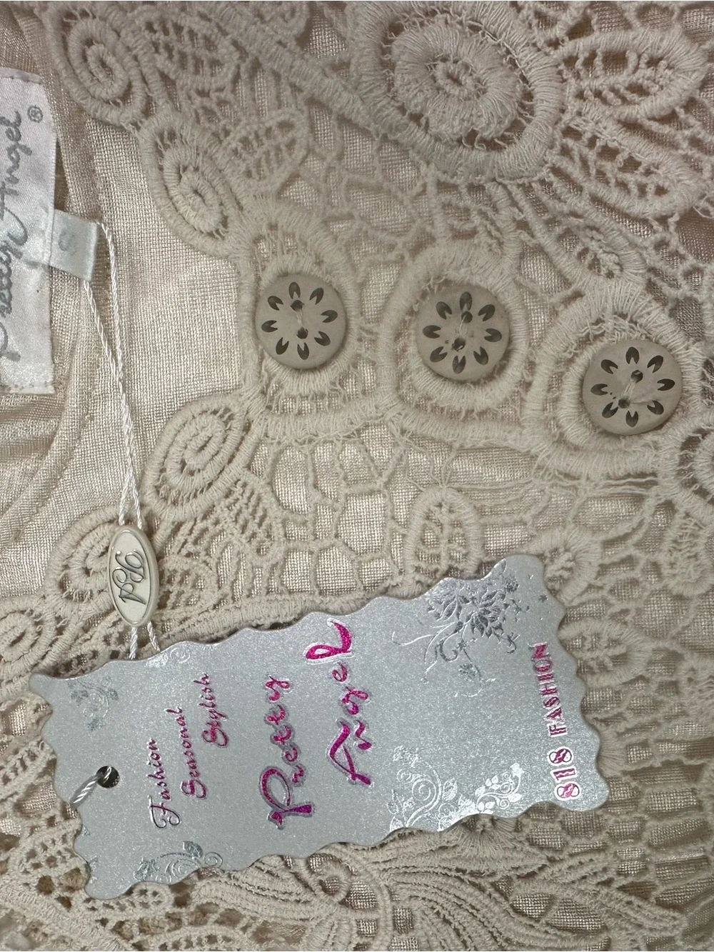 Pretty Angel Cream Lace Crochet Tank Dress